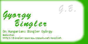 gyorgy bingler business card